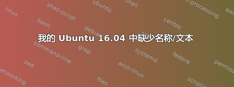 我的 Ubuntu 16.04 中缺少名称/文本