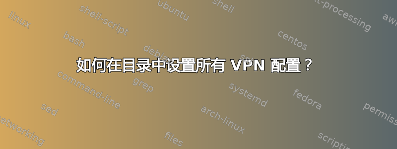 如何在目录中设置所有 VPN 配置？