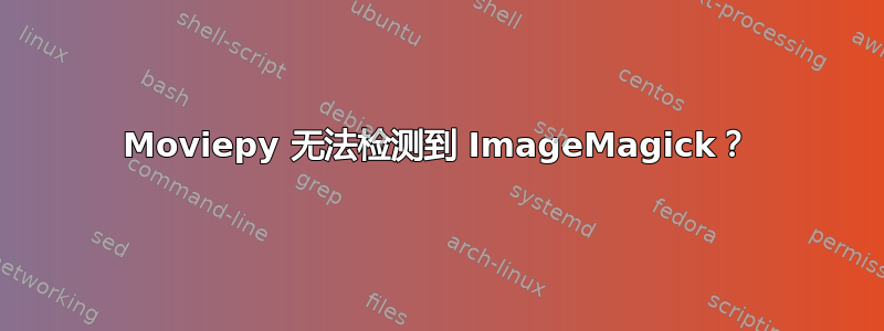 Moviepy 无法检测到 ImageMagick？