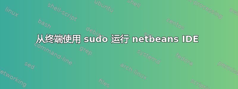 从终端使用 sudo 运行 netbeans IDE