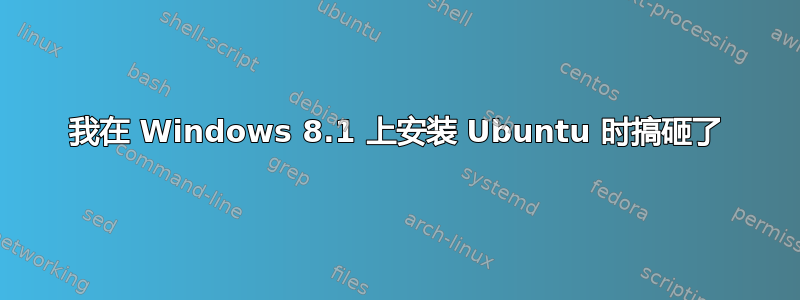 我在 Windows 8.1 上安装 Ubuntu 时搞砸了