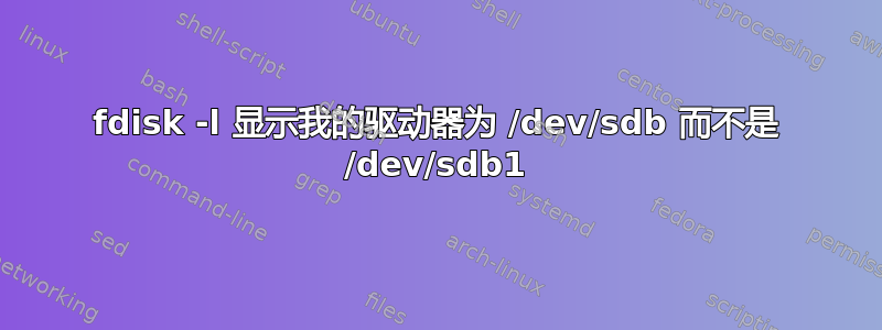 fdisk -l 显示我的驱动器为 /dev/sdb 而不是 /dev/sdb1