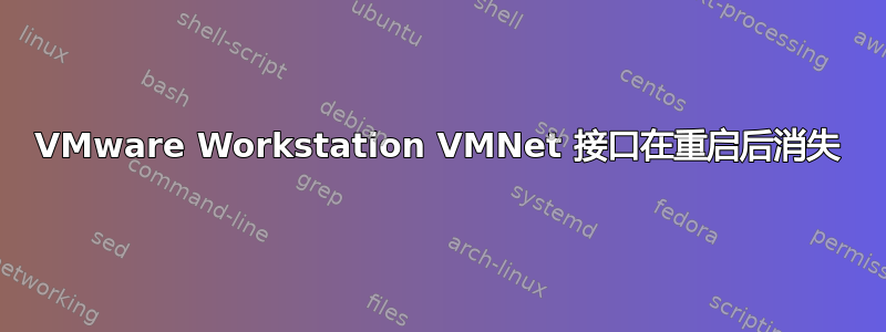 VMware Workstation VMNet 接口在重启后消失