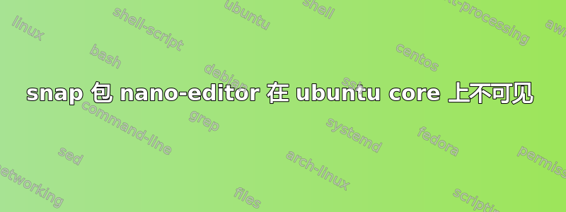 snap 包 nano-editor 在 ubuntu core 上不可见