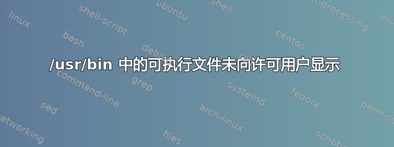 /usr/bin 中的可执行文件未向许可用户显示