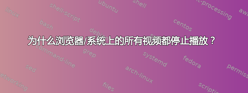 为什么浏览器/系统上的所有视频都停止播放？