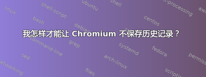 我怎样才能让 Chromium 不保存历史记录？