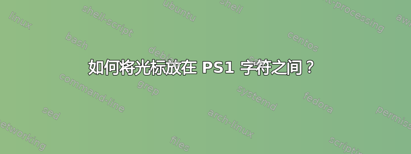 如何将光标放在 PS1 字符之间？