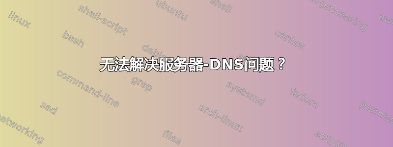 无法解决服务器-DNS问题？