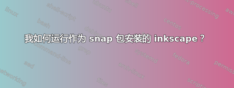 我如何运行作为 snap 包安装的 inkscape？