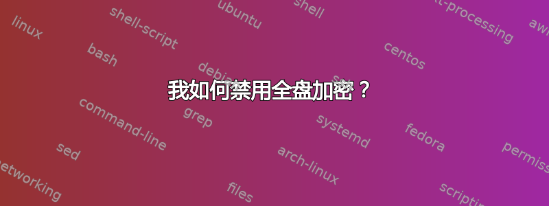 我如何禁用全盘加密？