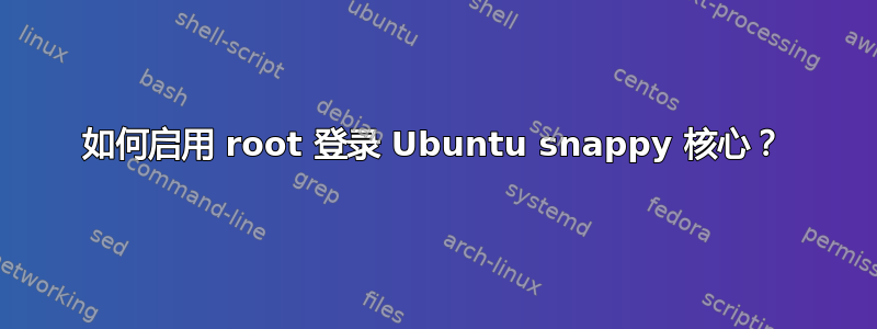 如何启用 root 登录 Ubuntu snappy 核心？