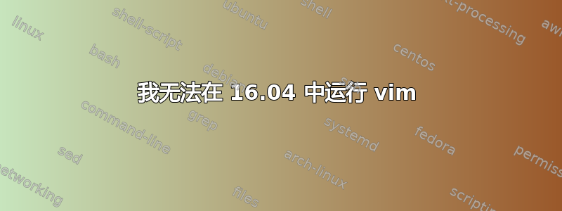 我无法在 16.04 中运行 vim