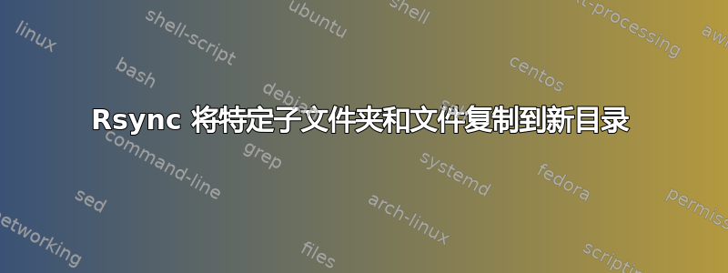 Rsync 将特定子文件夹和文件复制到新目录