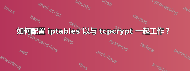 如何配置 iptables 以与 tcpcrypt 一起工作？