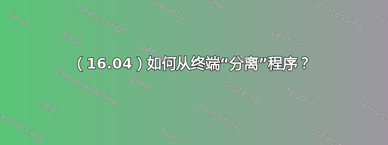 （16.04）如何从终端“分离”程序？