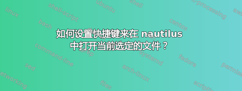 如何设置快捷键来在 nautilus 中打开当前选定的文件？