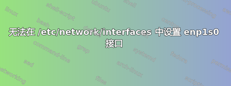 无法在 /etc/network/interfaces 中设置 enp1s0 接口