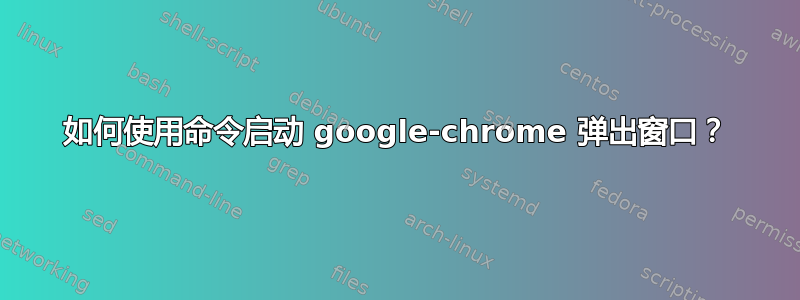 如何使用命令启动 google-chrome 弹出窗口？