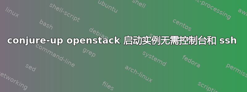 conjure-up openstack 启动实例无需控制台和 ssh