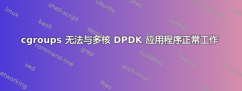 cgroups 无法与多核 DPDK 应用程序正常工作