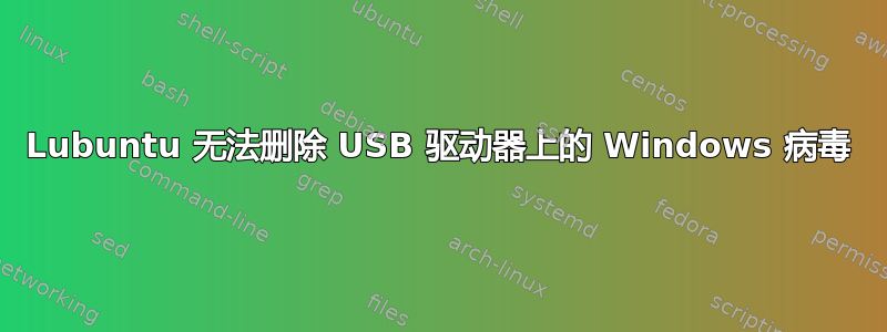 Lubuntu 无法删除 USB 驱动器上的 Windows 病毒