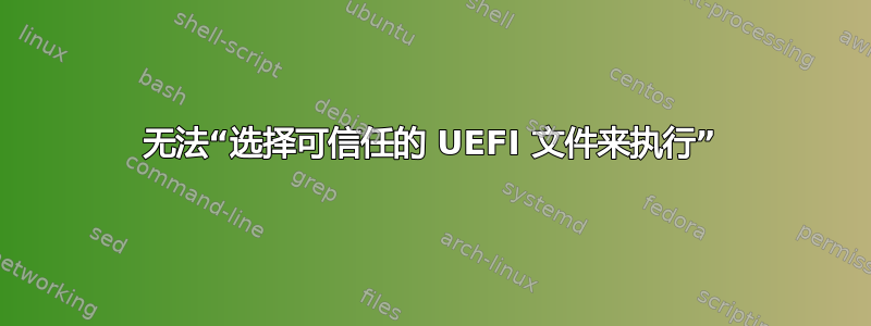 无法“选择可信任的 UEFI 文件来执行”