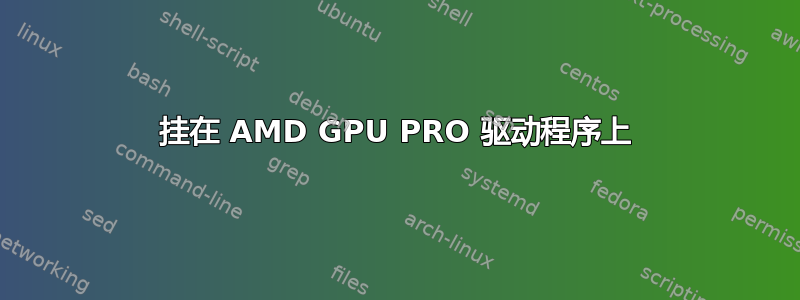 挂在 AMD GPU PRO 驱动程序上