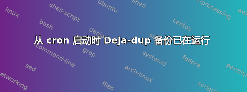 从 cron 启动时 Deja-dup 备份已在运行