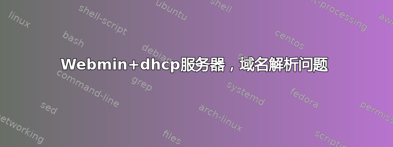 Webmin+dhcp服务器，域名解析问题