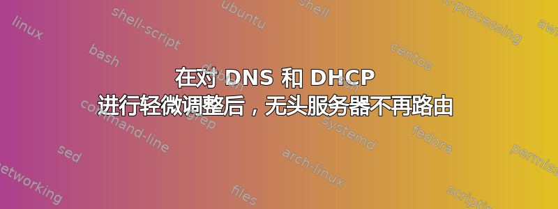 在对 DNS 和 DHCP 进行轻微调整后，无头服务器不再路由