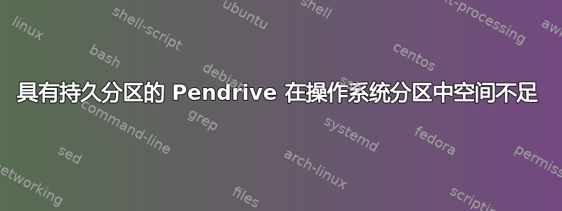 具有持久分区的 Pendrive 在操作系统分区中空间不足