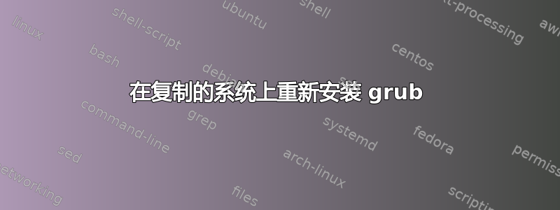 在复制的系统上重新安装 grub