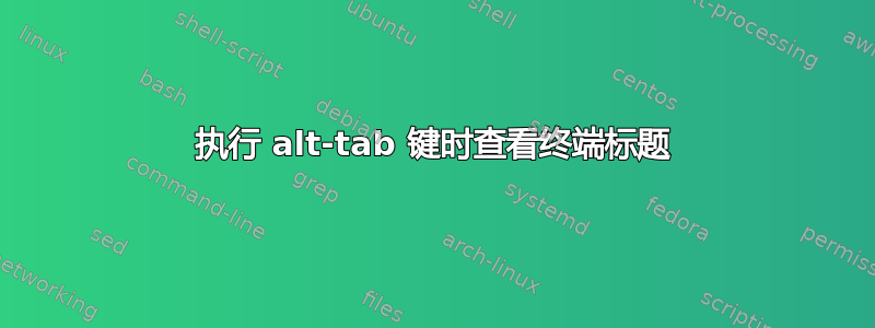 执行 alt-tab 键时查看终端标题