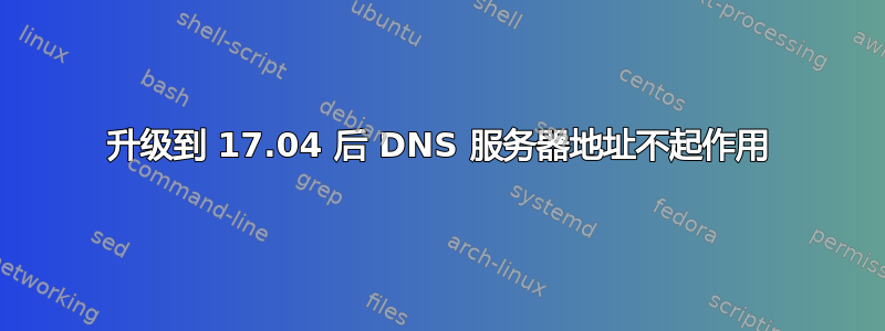 升级到 17.04 后 DNS 服务器地址不起作用