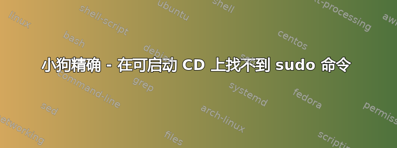 小狗精确 - 在可启动 CD 上找不到 sudo 命令