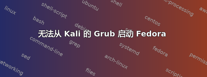 无法从 Kali 的 Grub 启动 Fedora