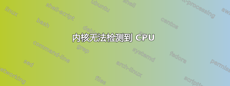 内核无法检测到 CPU