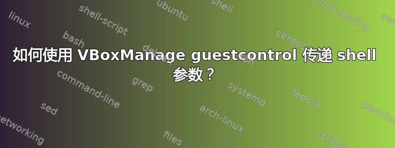 如何使用 VBoxManage guestcontrol 传递 shell 参数？