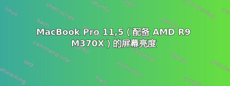 MacBook Pro 11,5（配备 AMD R9 M370X）的屏幕亮度