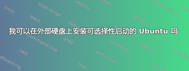 我可以在外部硬盘上安装可选择性启动的 Ubuntu 吗