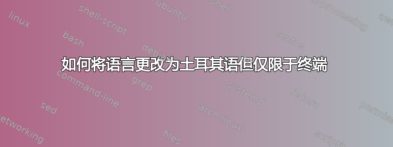 如何将语言更改为土耳其语但仅限于终端