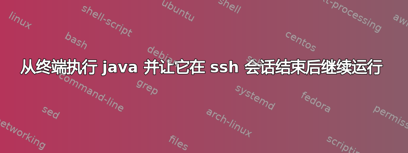 从终端执行 java 并让它在 ssh 会话结束后继续运行