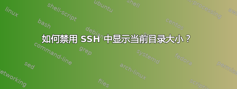 如何禁用 SSH 中显示当前目录大小？