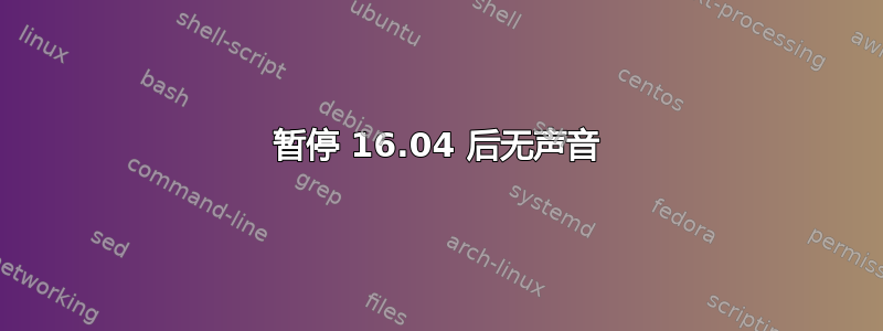 暂停 16.04 后无声音