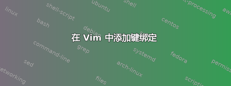 在 Vim 中添加键绑定