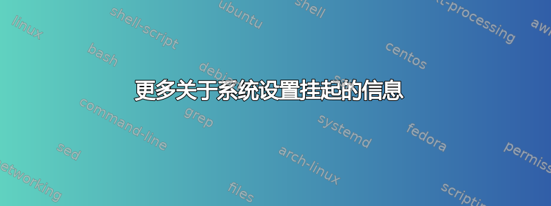 更多关于系统设置挂起的信息 