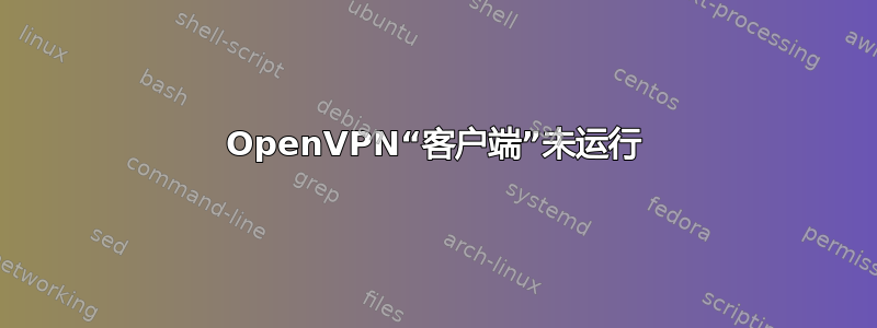 OpenVPN“客户端”未运行