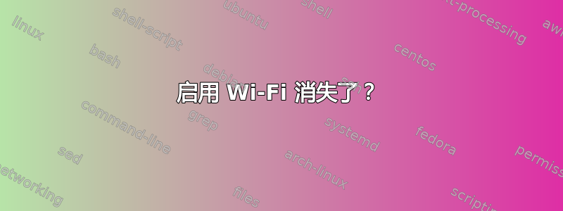 启用 Wi-Fi 消失了？