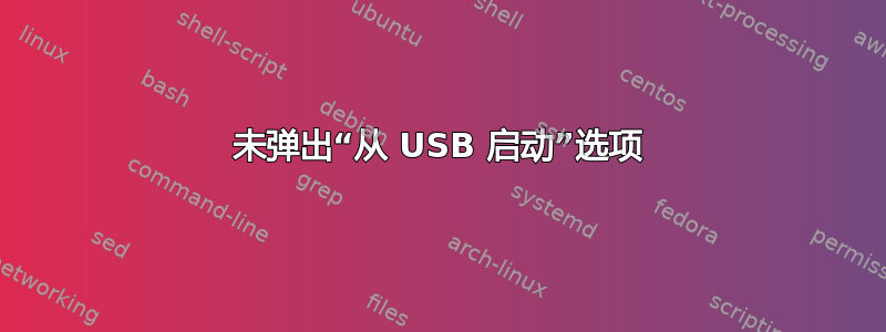 未弹出“从 USB 启动”选项